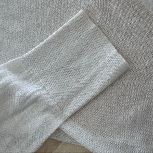 Theory Karenia Sag Harbor‎ Sweater Crewneck Lightweight Linen Blend White Small - Image 9