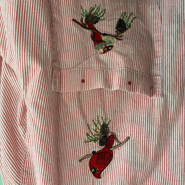 VTG Women’s Country Store Embroidered Cardinal Oversized Grandma Shirt Sz XL - Image 2