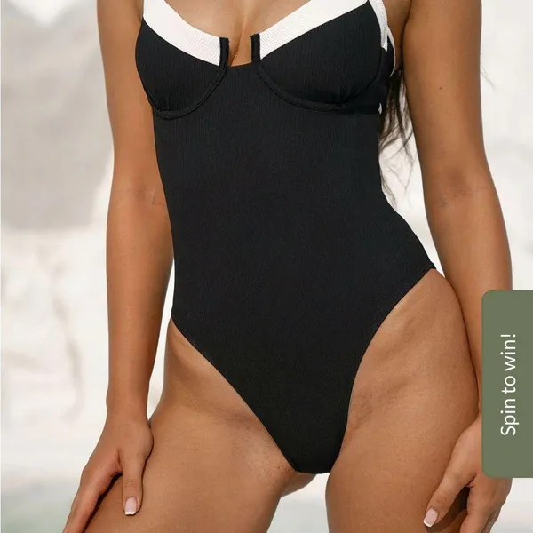 Berlook Contrast Trim Knotted One-Piece Swimsuit 54 - Image 2