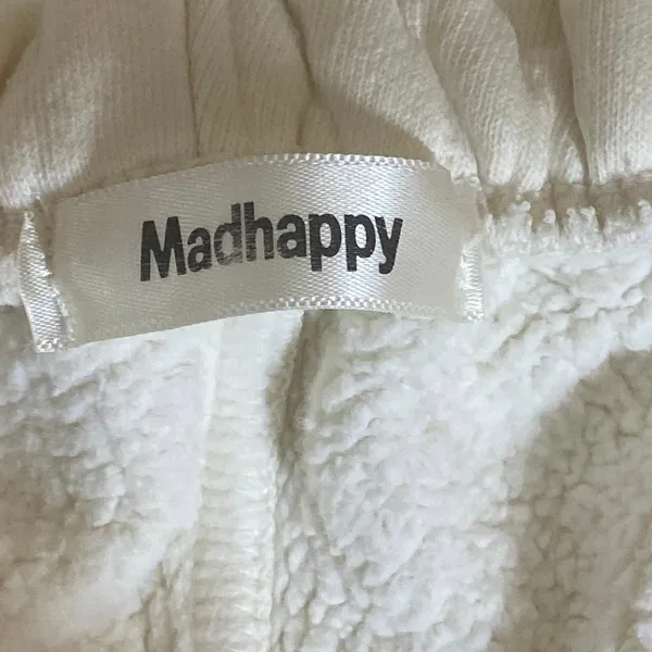Madhappy Women's White High Rise Fleece Pocket Tapered Jogger Sweat Pants Size S - Image 6