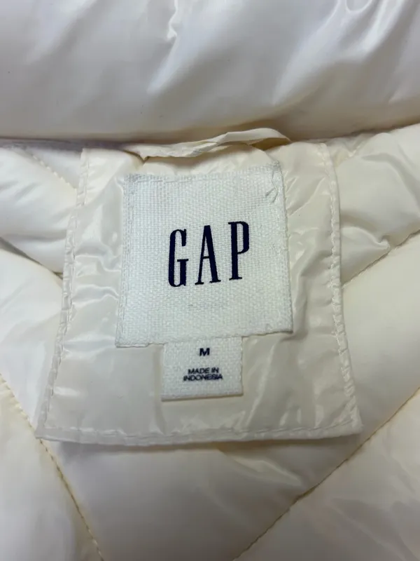 GAP Quilted Puffer Vest Women's Medium Primaloft Full Zip Ivory - Image 6