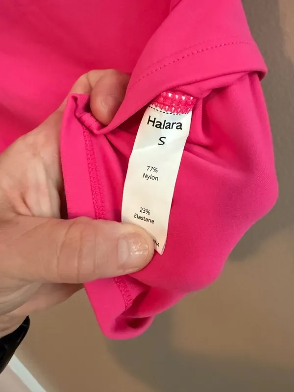 Halara S Softly Zero Hot Pink Short Sleeve Cut-Out Crop Top Size S - Image 2