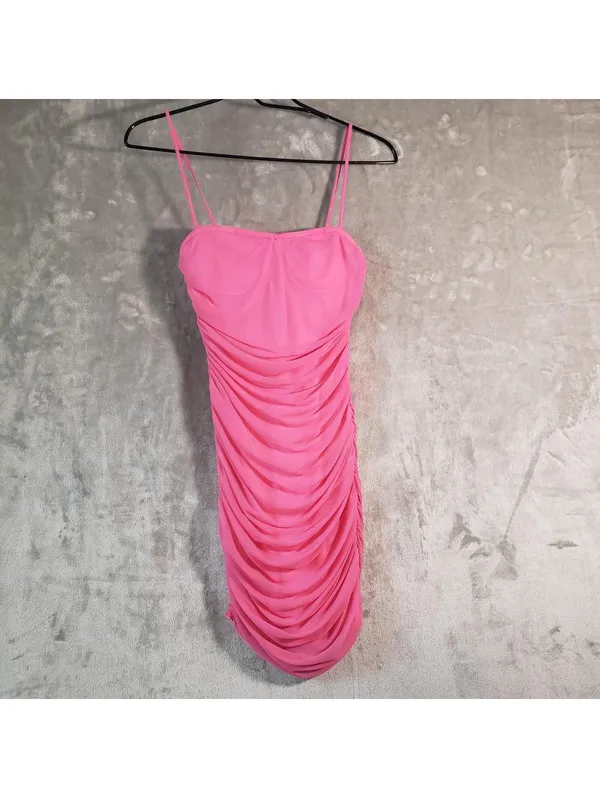superdown emmie mesh mini dress pink ruched bodycon Revolve Size S - Image 2