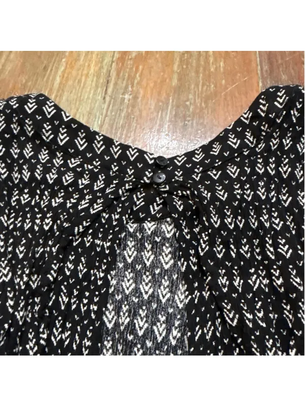 Lulus Black & White Geometric Tribal Print Halter Romper - Size Large Boho - Image 10