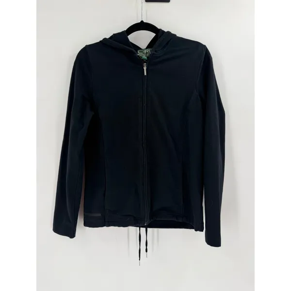 Lauren Ralph Lauren Hoodie Women S Black Zip Up Active Athleisure Sporty Minimal - Image 4