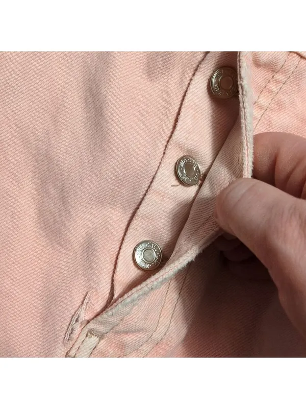 Zara Pink Button Fly Raw Hem Shorts Size 2 - Image 4