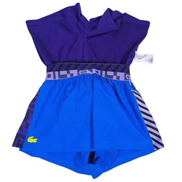 Lacoste Womens Sport Shorts Built In Liner Size Small Blue Purple Run Gym Active - Image 4
