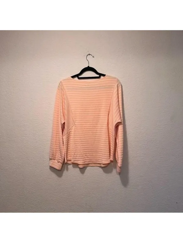 H&M Peach Textured Sweater Top Soft‎ Lightweight Pullover Size M - Image 4