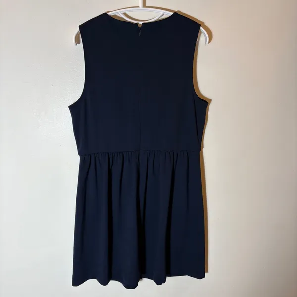 J. Crew Mercantile Navy Blue Sleeveless‎ Fit and Flare Dress Size Large - Image 8