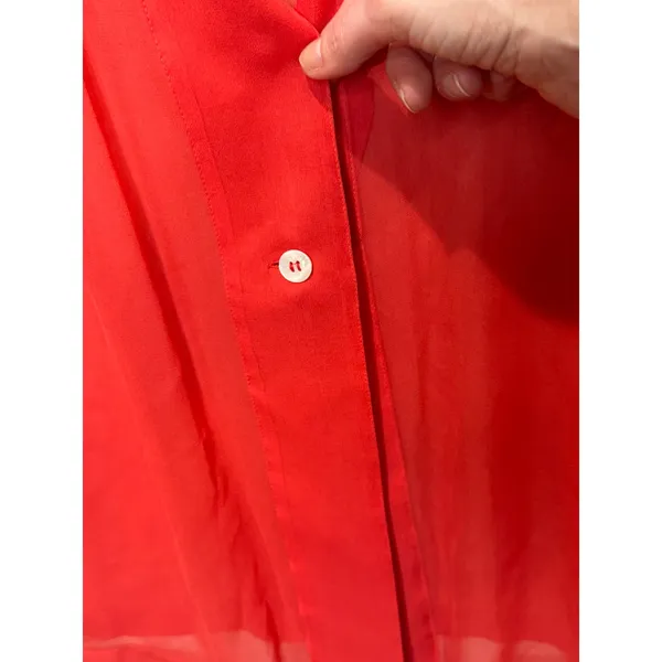 Victoria's Secret Gold Label Red Silk One Button Sheer Top Robe‎ Vintage OS - Image 6