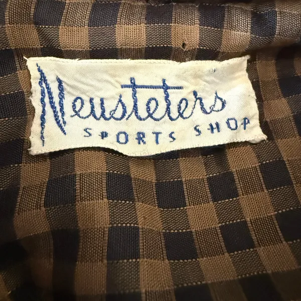 50s Vintage NEUSTETERS Brown and black gingham Shirtwaist dress Small - Image 4