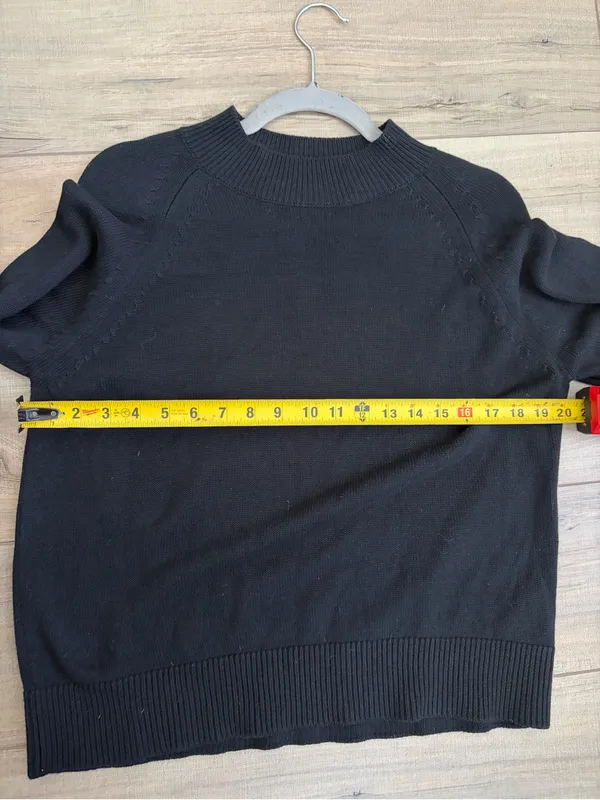 Quince Organic Cotton Mock Neck Knit Casual Minimalist Sweater Black Small - Image 8