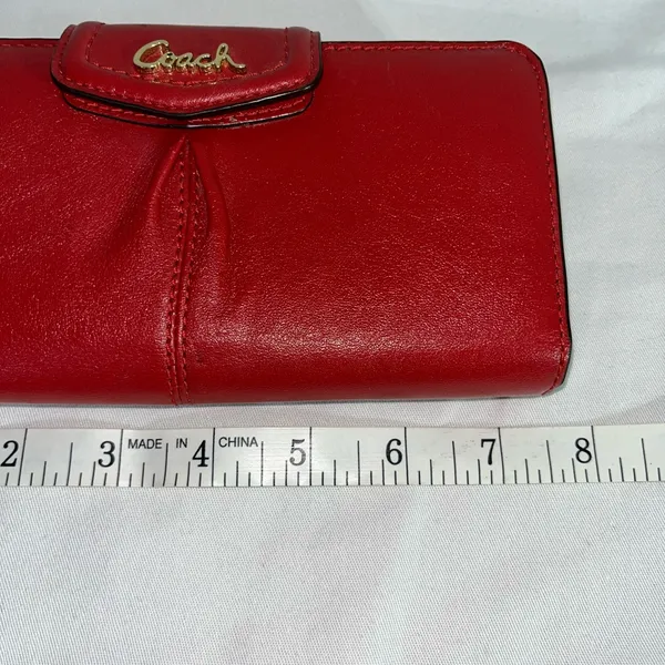 Coach vintage, leather wallet RED - Image 8