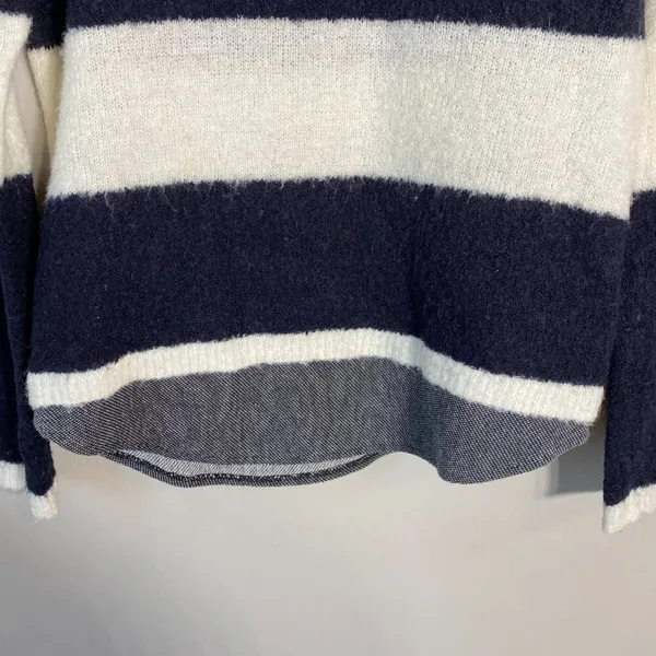 Anthropologie Sita Murt Long Sleeve Striped Wool Sweater Women Small Black White - Image 6