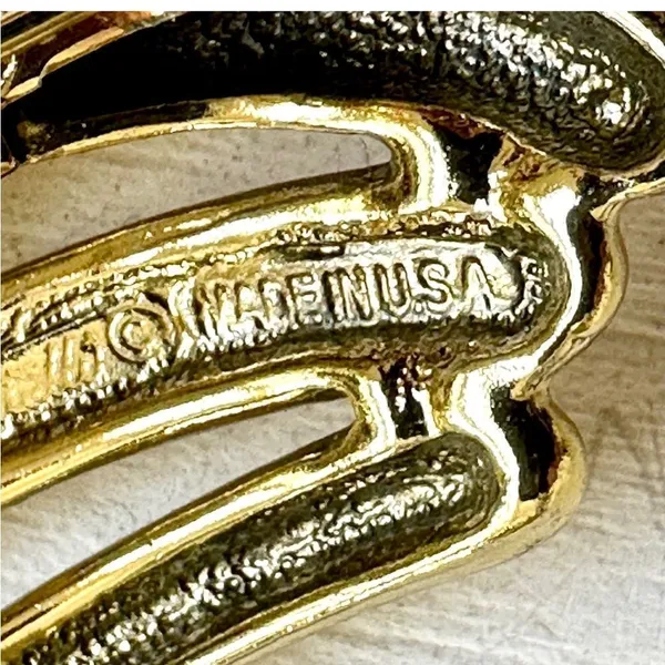 Gold tone brooch - Image 3