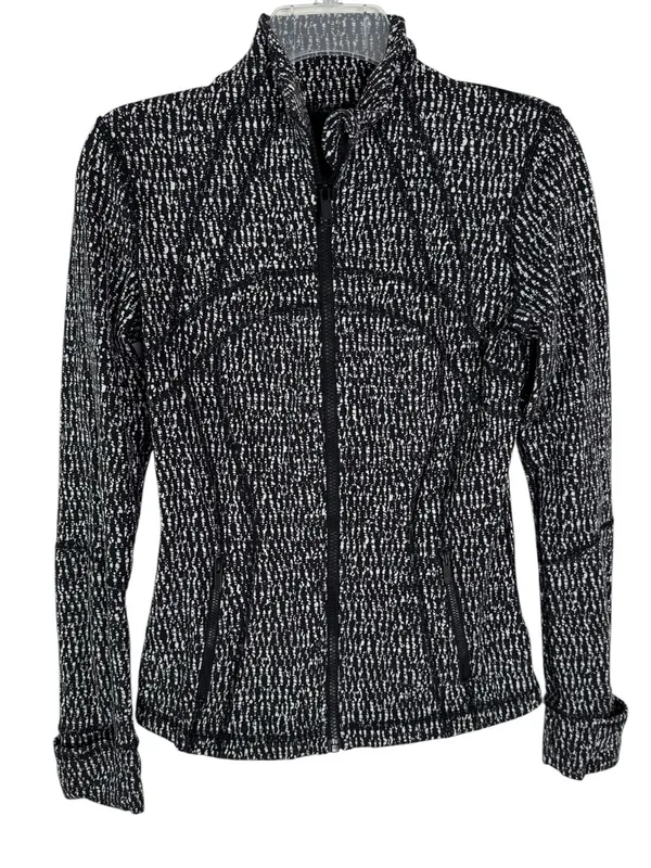 Lululemon Define Jacket Zip Front‎ Knotted Jacquard Black White Women’s size 6 - Image 6