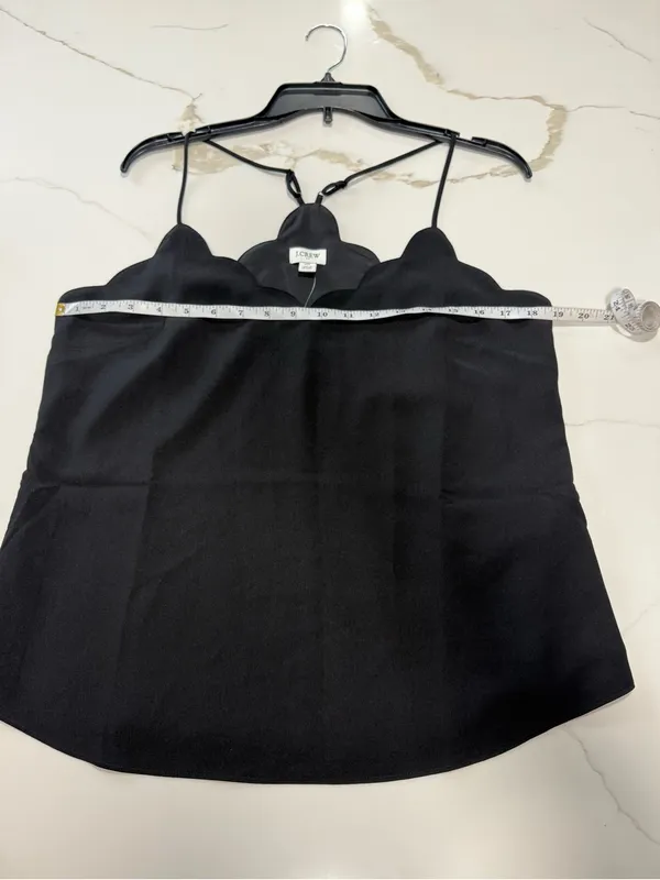 J. Crew Racerback Scallop Neck Cami Top - Black Size 10 NWT - Image 8