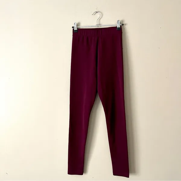 ADIDAS | Burgundy Logo Full Length Leggings Sz XS - Image 3