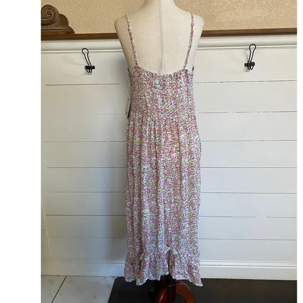 Scoop Ruffle Hem Sleeveless Midi Dress Multi Dainty Floral cottage M 8-10‎ NWT - Image 7