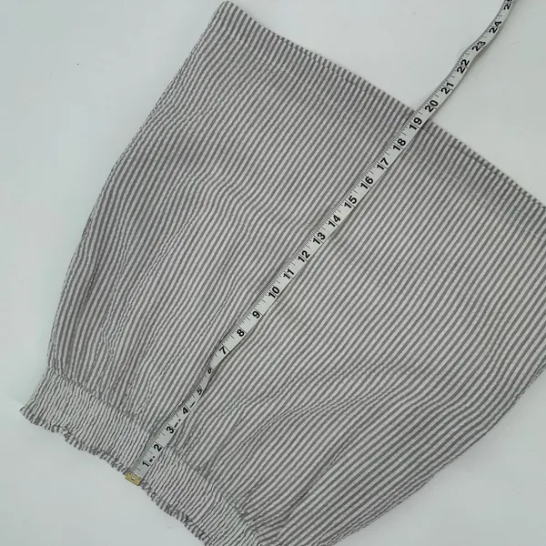 TULIP B Skirt Womens M Gray White Stripe Seersucker Mini Pockets Lined Cotton - Image 11