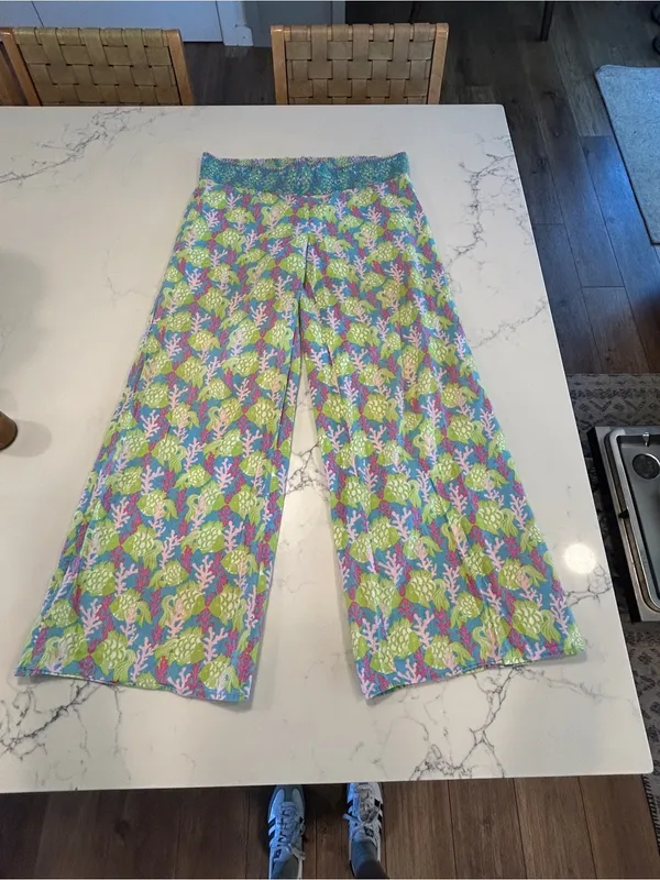 Lilly Pulitzer vintage white label smocked waist, Palazo pants small - Image 2