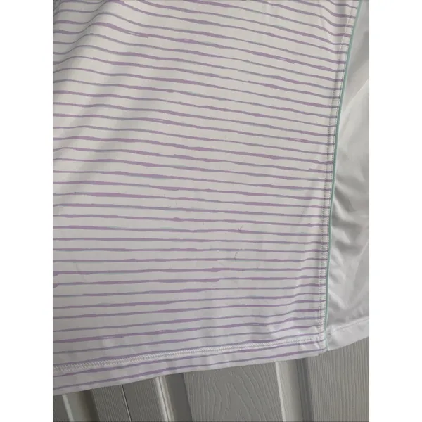 Peter Millar Striped 1/4 Zip Pullover Womens Size M White Lavender Golf Athletic - Image 4