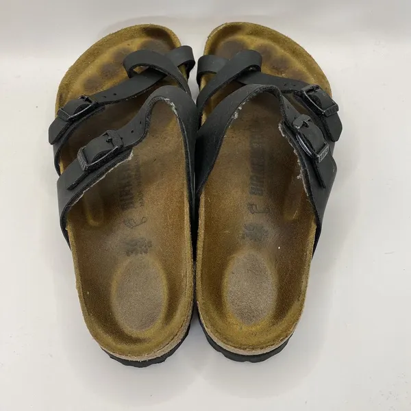 Birkenstock Mayari‎ Birko Flor Black Leather Sandals Womens Sz EU 36 US W5 - Image 7