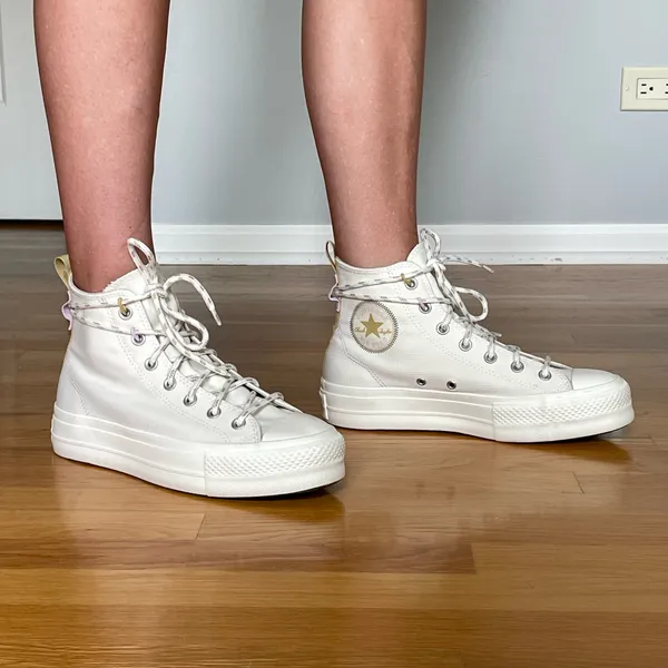 Converse Chuck Taylor All Star Move Platform High Top Sneakers White/Gold Women’s US 9 - Image 3