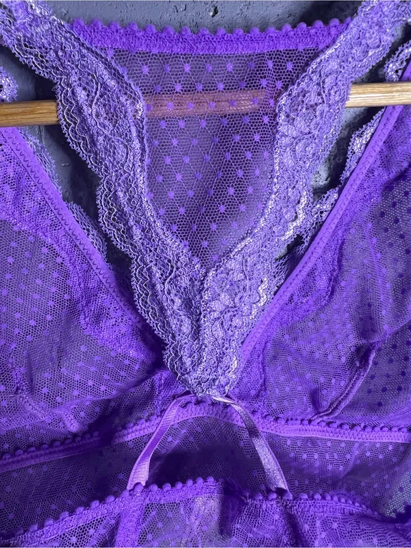 Free People Intimately Midweek Longline Purple Bralette in size Small - Image 9