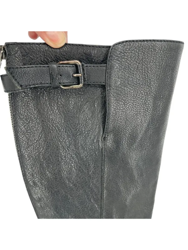 J.Crew Emmett Black Leather Tall Riding Boots Size 7.5 Classic Equestrian Style - Image 9