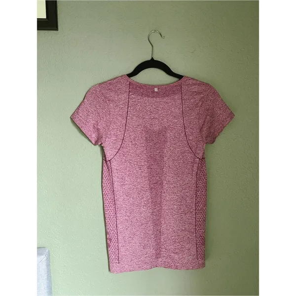 Nike Seamless Short Sleeve Top Size S Heather Maroon Pink - Image 7