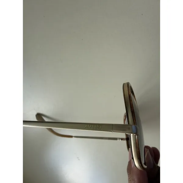 Quay All In Mini Aviator Sunglasses Gold Tortoise Brown Fade Beach Resort - Image 6