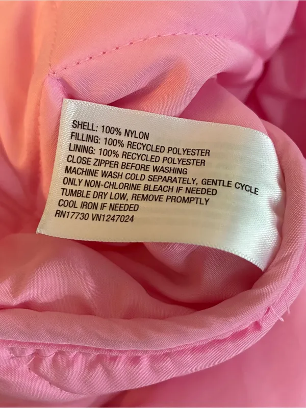 All in Motion Pink Quilted Puffer Jacket Full Zip Oversized L - Image 3