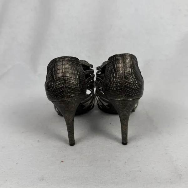 New York Transit Strappy Crystal Heels Women 6M Caged Stiletto Bronze Chic Y2k‎ - Image 5
