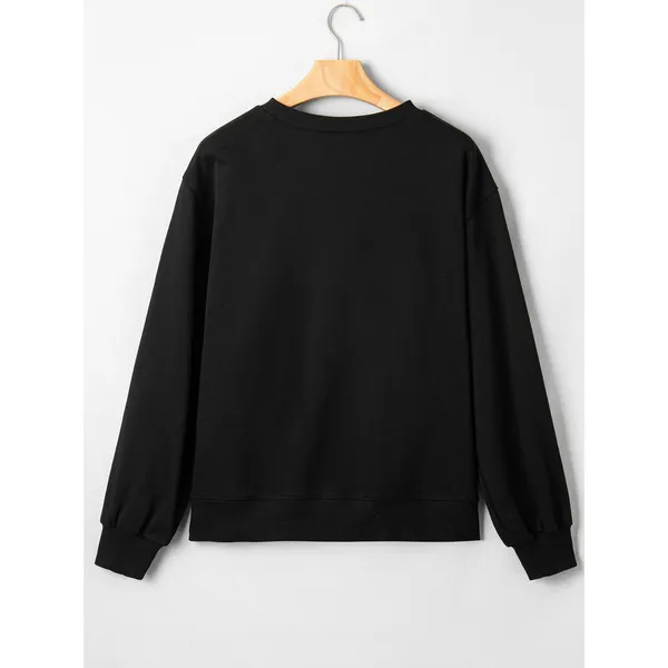 Embroidered Spooky Season Long Sleeve Round Neck Sweatshirt - Image 4
