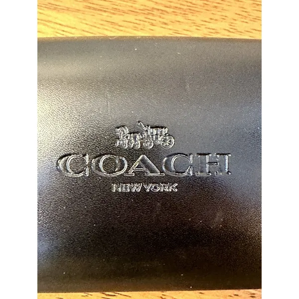 Coach New York Black Hardshell Clamshell Eye Glass Case Leather Velvet Lining - Image 5