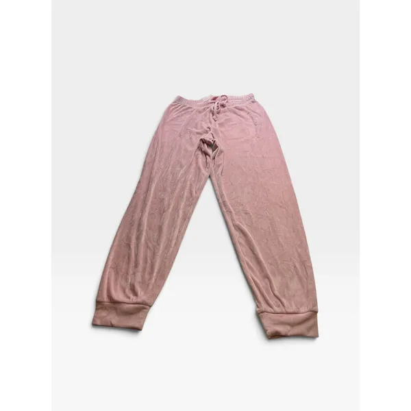 Juicy Couture Pink Velour Rhinestone Logo Lounge Set Top & Joggers Medium - Image 10
