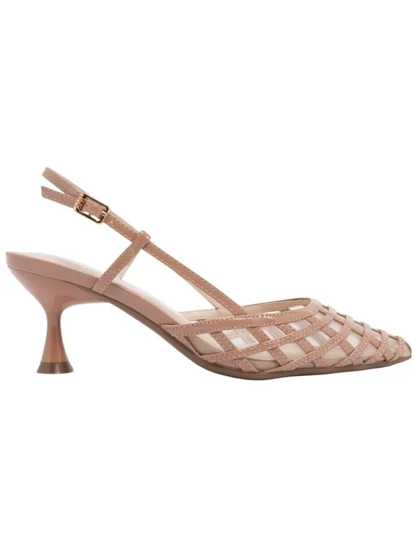 NWT Jones New York Toe Slingback Kitten Heel Pumps JNY-LINELA Nude Brown 10M - Image 2