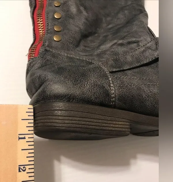 Journee Collection gray red tall boots women size 10 - Image 11