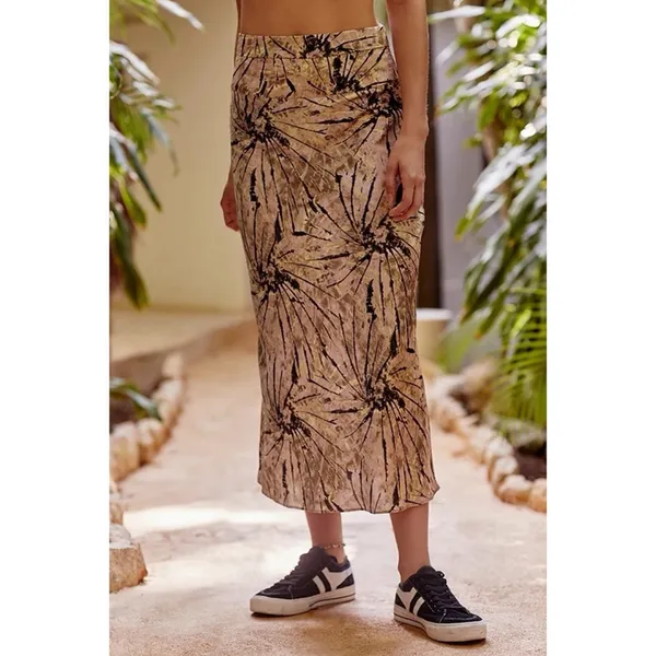 Free People Normani Bias Skirt in Magic Smoke Combo Size 2 Tie Dye Boho Festival - Image 2