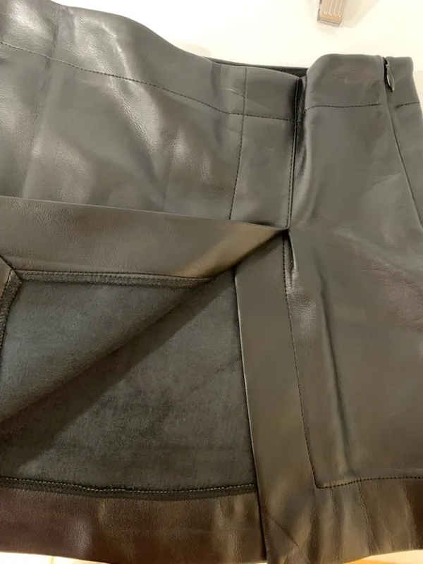 Olivaceous Black Faux Leather Mini Skirt - Size Small - Image 4