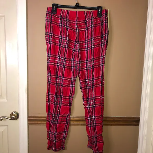 Victoria’s Secret Plaid Tartan Jogger Pajama Pants Red Pink Size Small‎ - Image 2