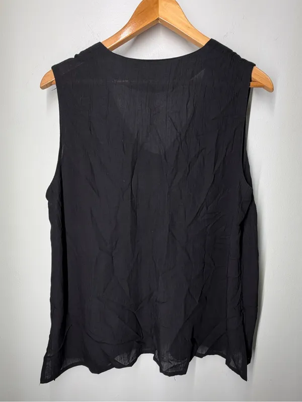 Vintage 90s Platinum Dorothy Schoelen Button‎ Up Vest Tank Artsy Lagenlook Boho - Image 5