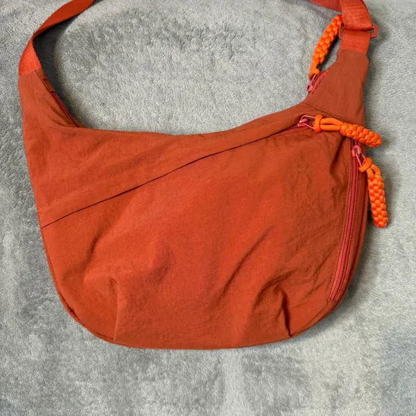 Nylon Crescent‎ Crossbody Bag Orange Utility Paracord Zipper Travel Hiking - Image 3