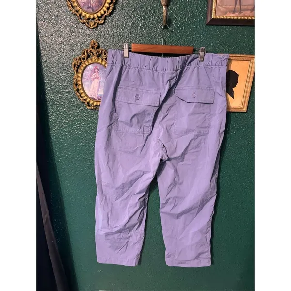Gap Off Duty Khakis Pants Larkspur Blue Women's Size L Elastic Waist, Pull-on - Image 2