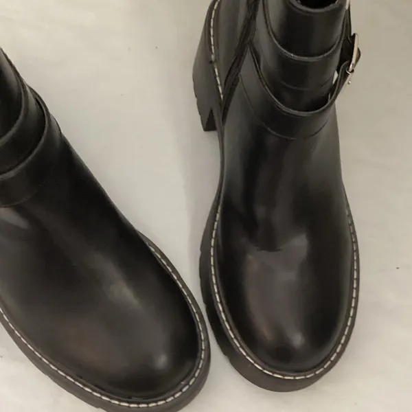 Madden Girl Black Ankle Boots with Double Buckle - Image 3