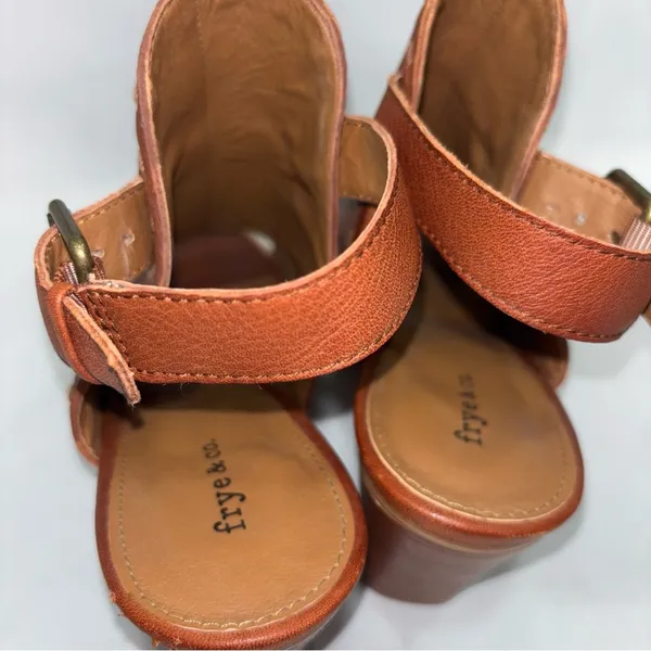 Frye & co sling back leather heels Brown Size 7.5 - Image 7
