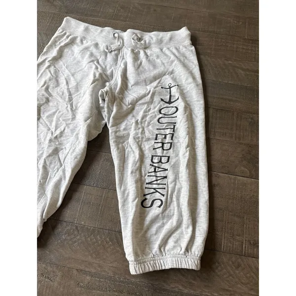 Miami Style Women's Light Gray Capri‎ lightweight Sweatpants Size Large - Image 3