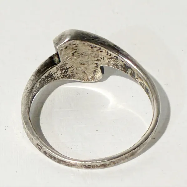 VINTAGE STERLING 925‎ SILVER VIBRANT ABALONE SHELL Size 7 - Image 2
