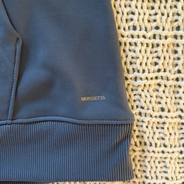 Mondetta Women’s Athletic Workout Gym Soft Zip Up Hood Blue Jacket Large - Image 7